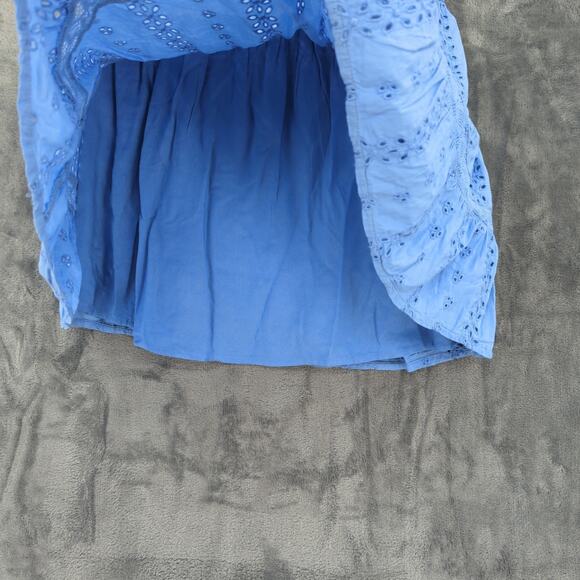 Abercrombie Kids Skort Size 15 16 Blue Eyelet Embroidered Ruffle Hem Preppy - Picture 5 of 7